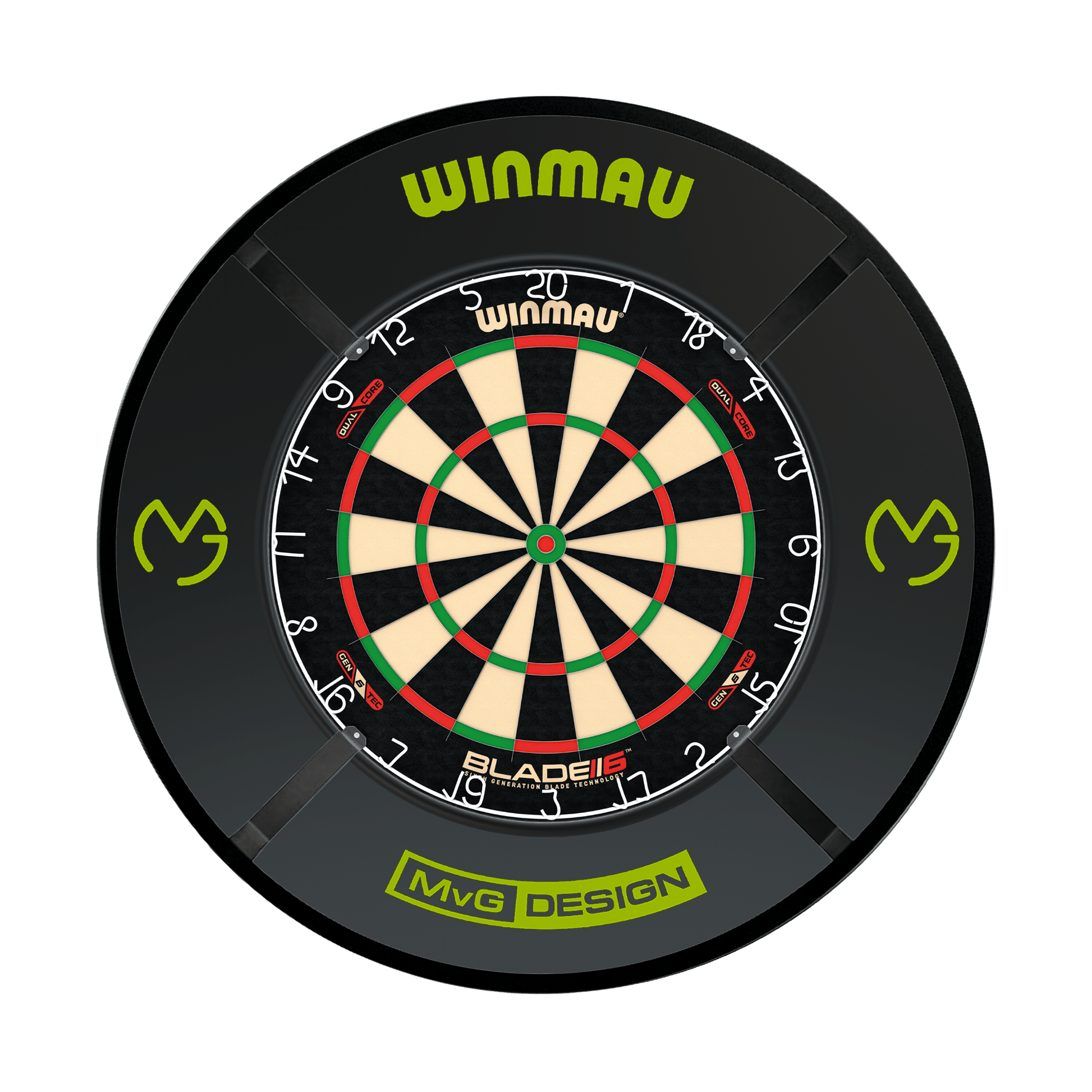 Winmau Blade 6 Dual Core Dartboard, Surround & Corona Light Bundle Blade 6 Dual Core / MvG / Target Corona Vision Boards