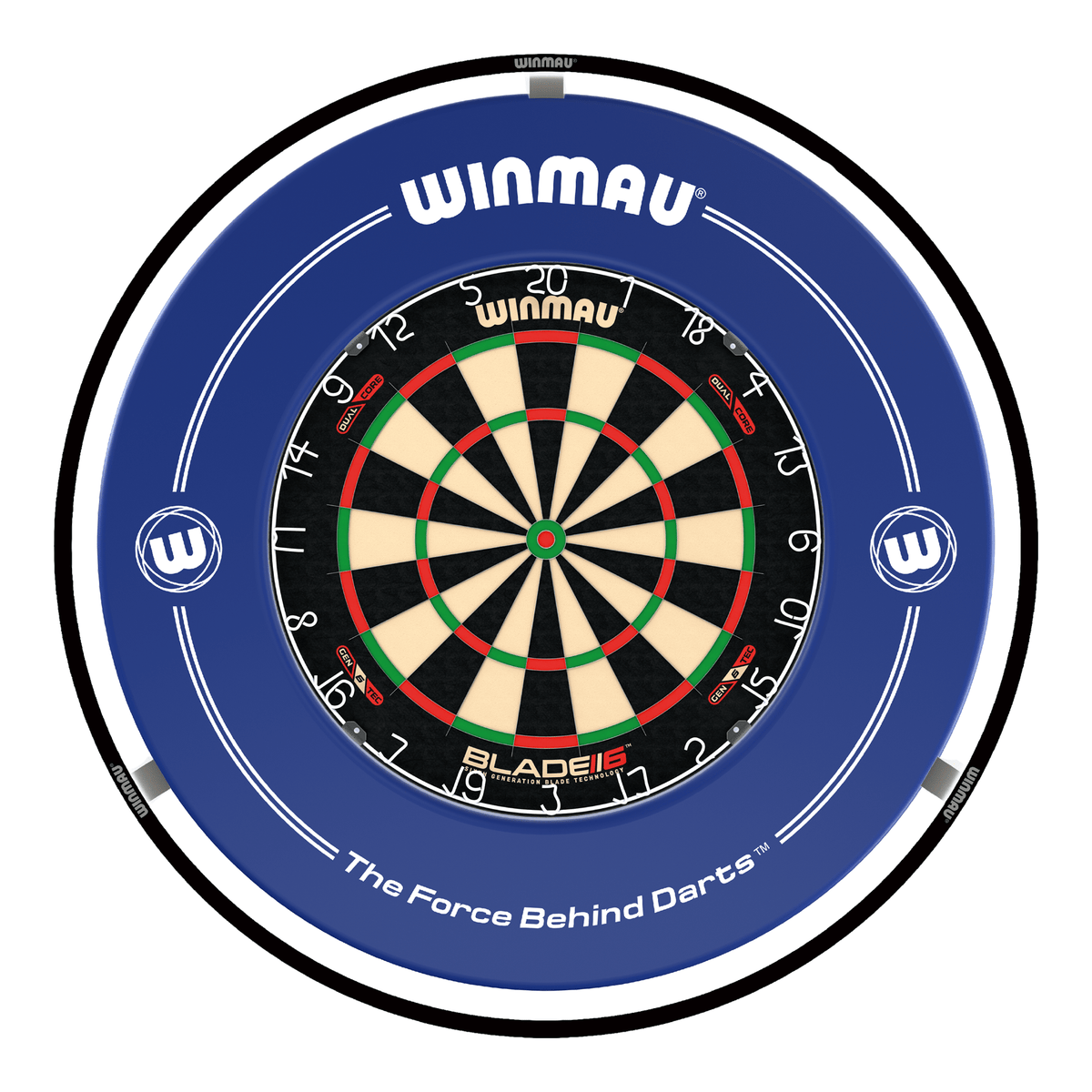 Winmau Blade 6 Dual Core Dartboard, Surround & Plasma Light Bundle Dartboard Bundles