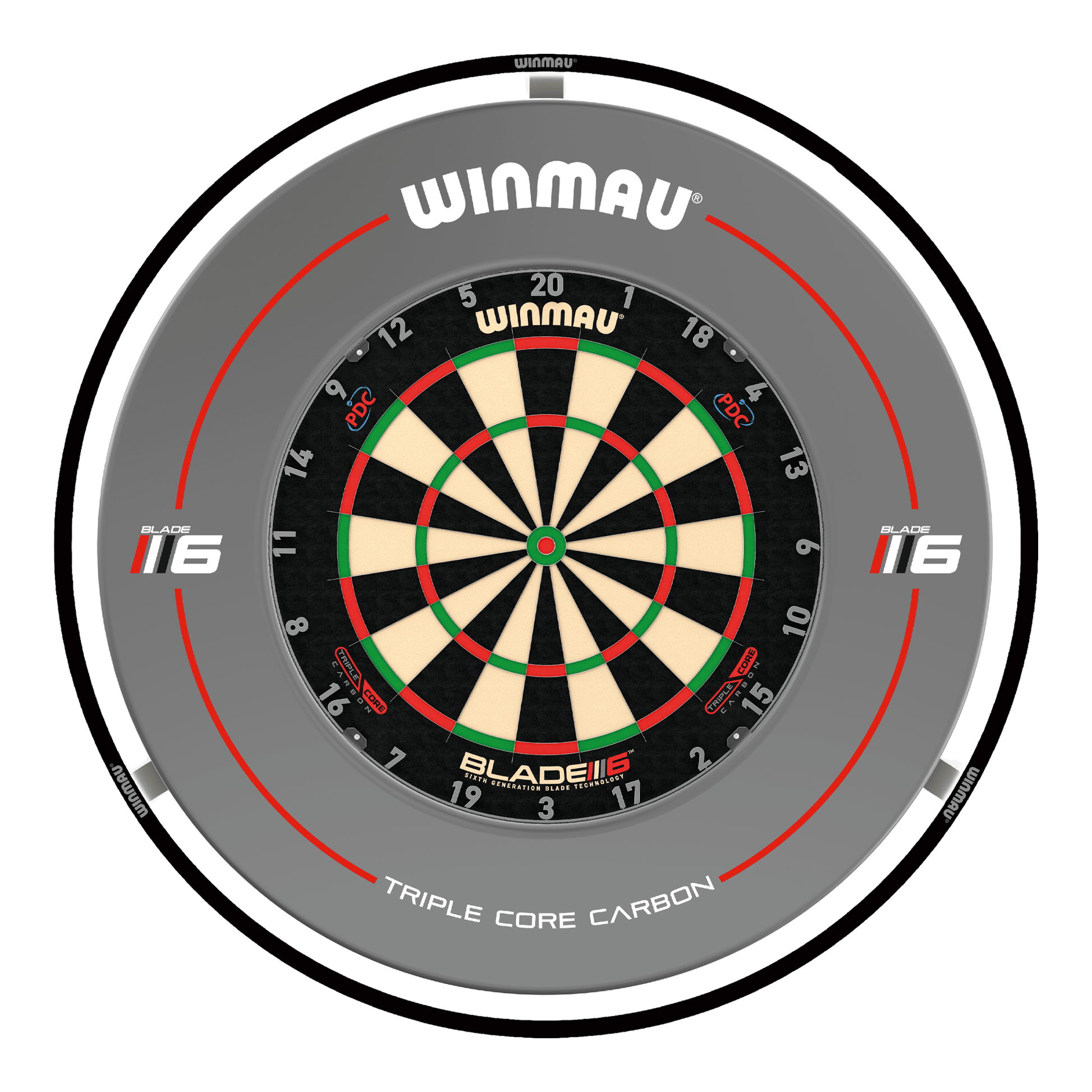 Winmau Blade 6 Triple Core Dartboard, Surround & Black Plasma Light Bundle Blade 6 Triple Core / Triple Core / Winmau Plasma Black Boards