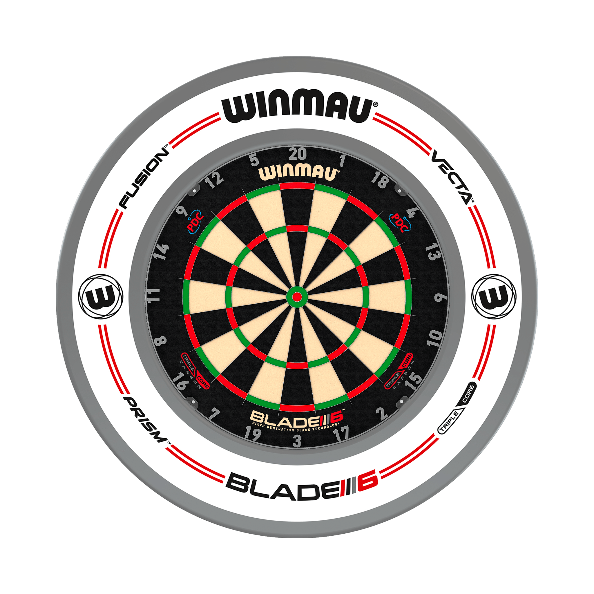 Winmau Blade 6 Triple Core Dartboard & Surround Bundle Blade 6 Triple Core / Pro-Line White Boards