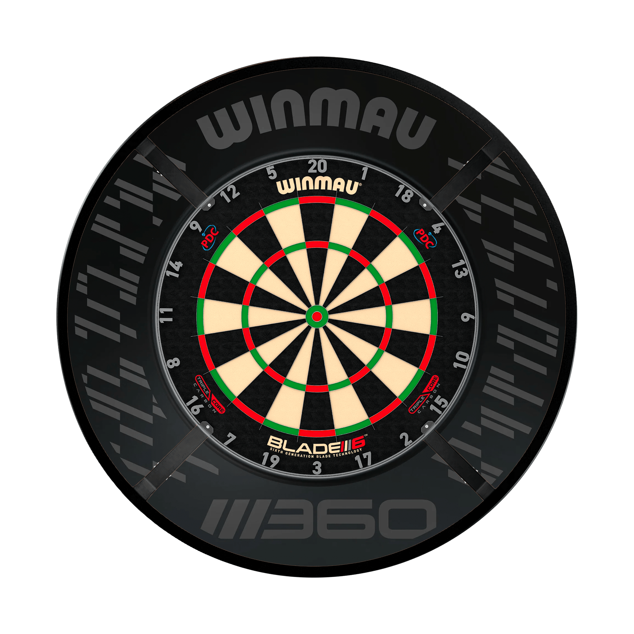 Winmau Blade 6 Triple Core Dartboard, Surround & Corona Light Bundle Blade 6 Triple Core / Blade 360 / Target Corona Vision Boards