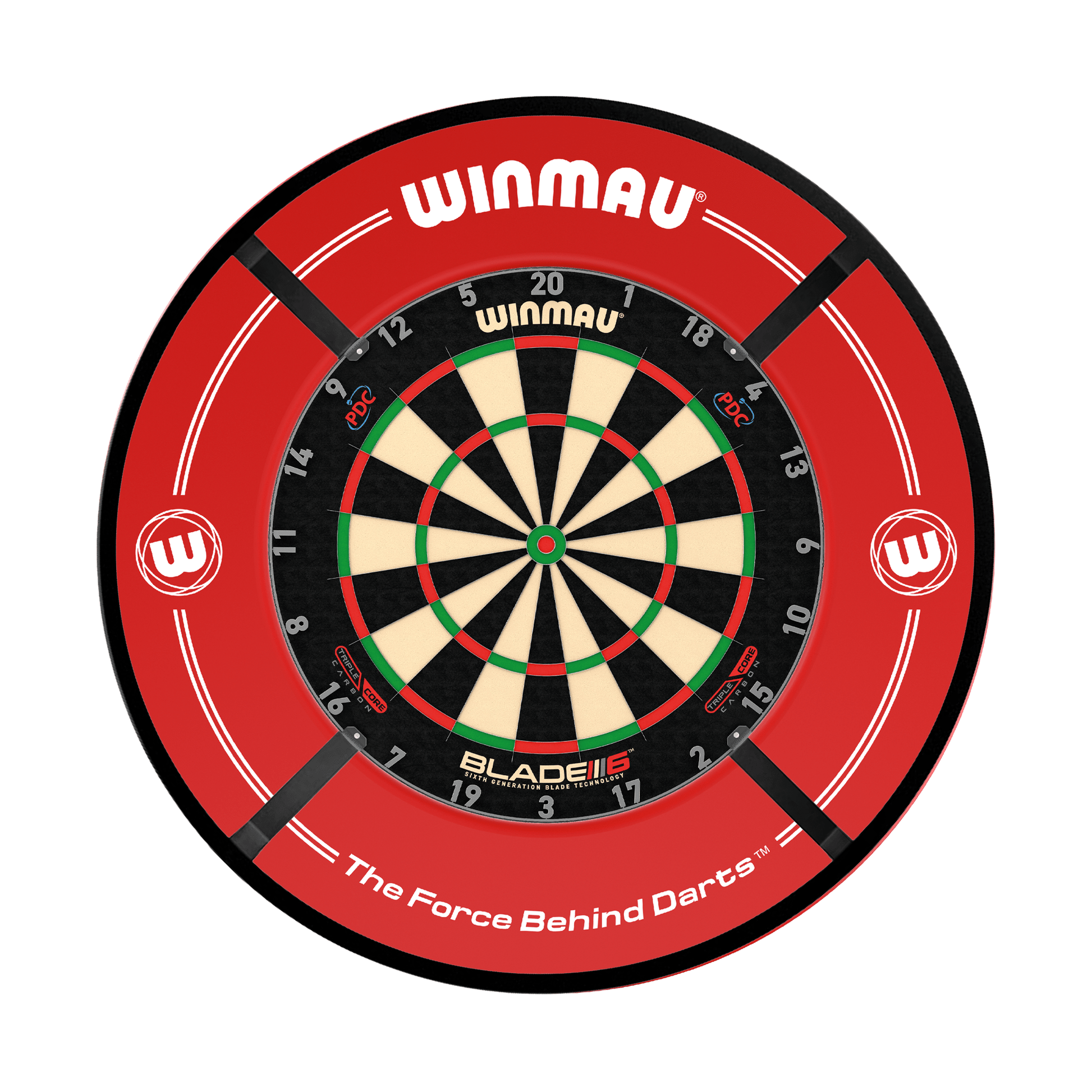 Winmau Blade 6 Triple Core Dartboard, Surround & Corona Light Bundle Blade 6 Triple Core / Red / Target Corona Vision Boards