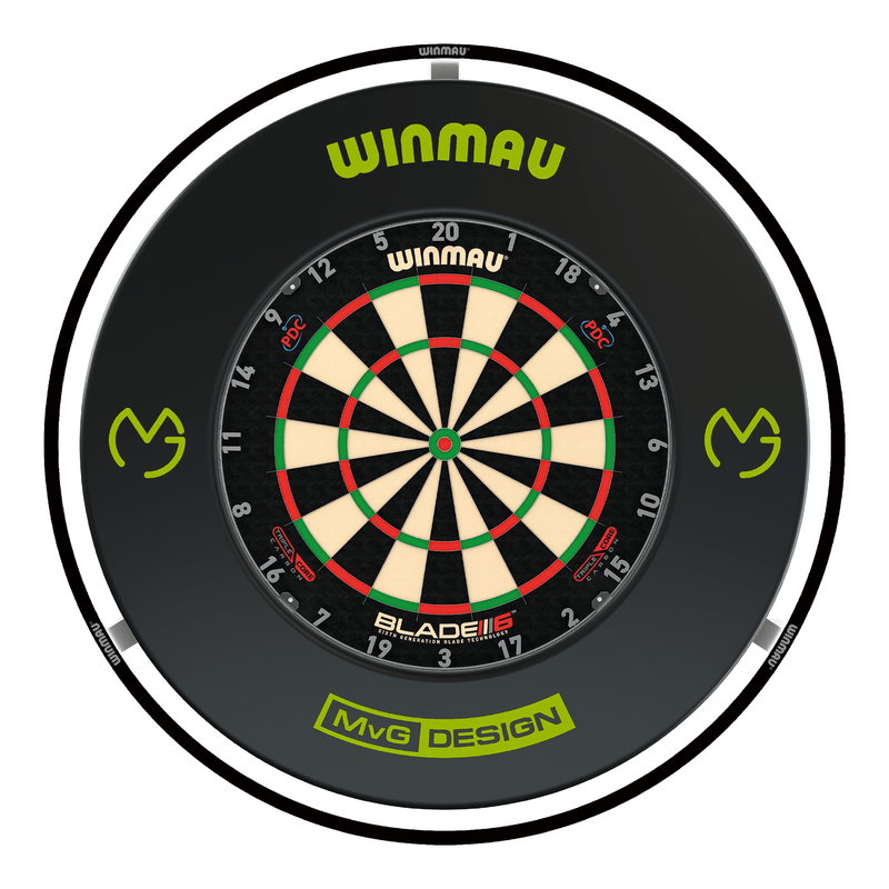 Winmau Blade 6 Triple Core Dartboard, Surround & Plasma Light Bundle Dartboard Bundles