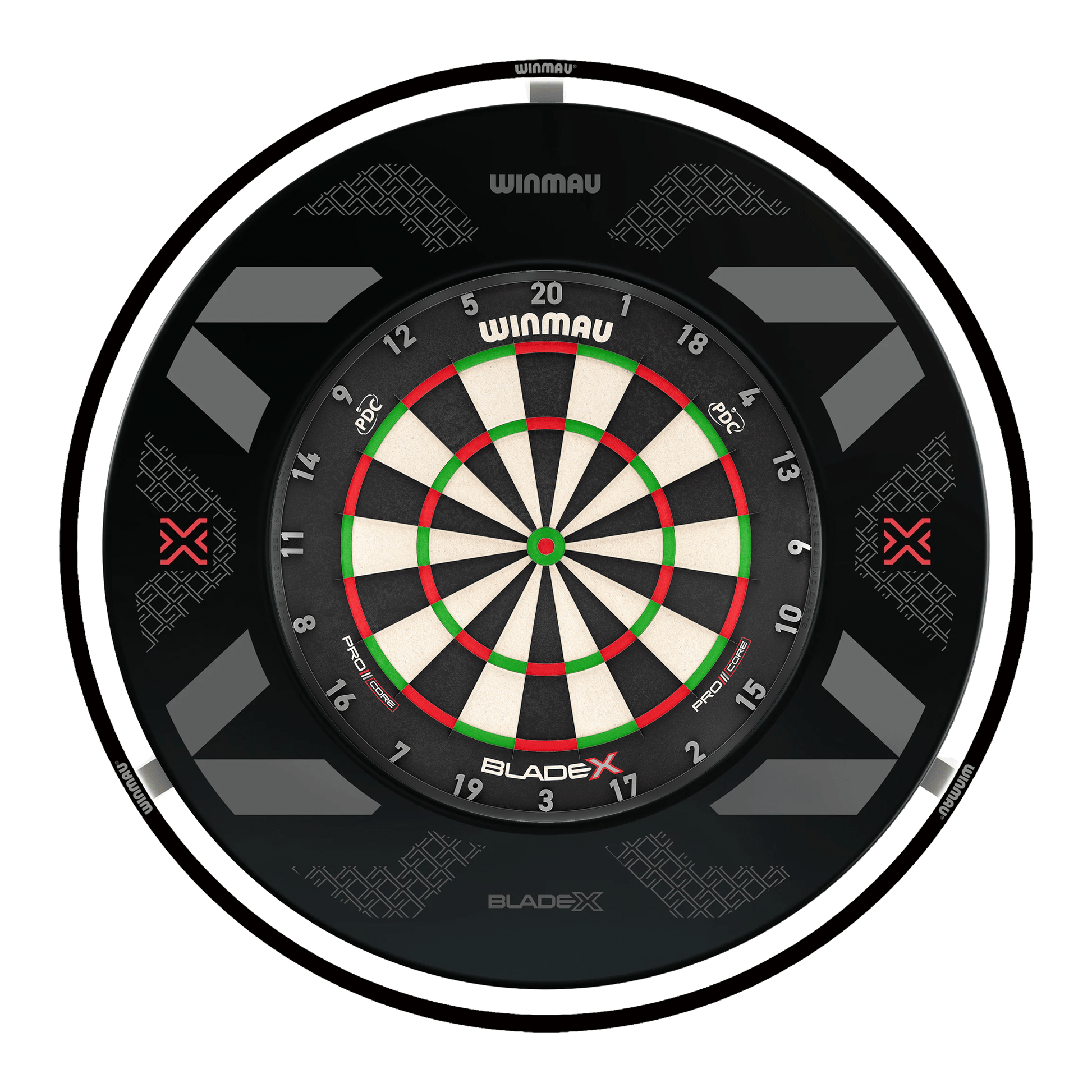 Winmau Blade X Dartboard, Surround & Black Plasma Light Bundle Blade X / Blade X / Winmau Plasma Black Boards