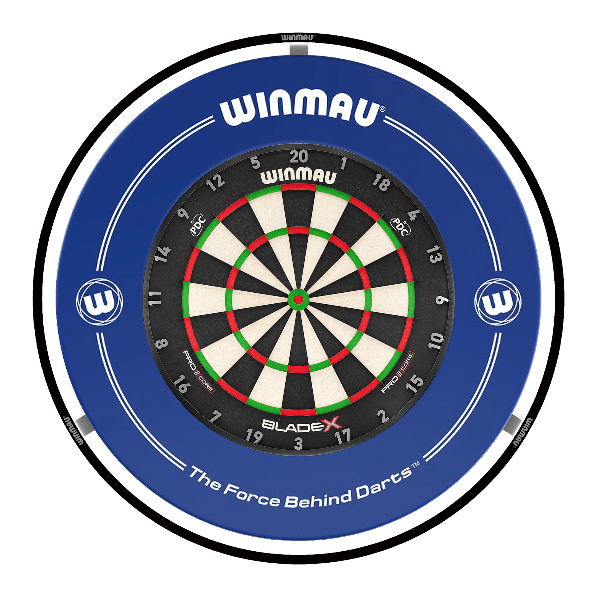 Winmau Blade X Dartboard, Surround & Black Plasma Light Bundle Blade X / Blue / Winmau Plasma Black Boards