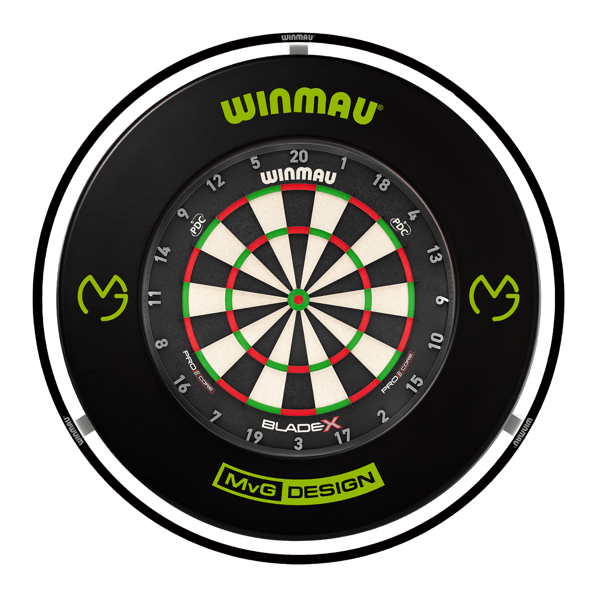 Winmau Blade X Dartboard, Surround & Black Plasma Light Bundle Blade X / MvG / Winmau Plasma Black Boards