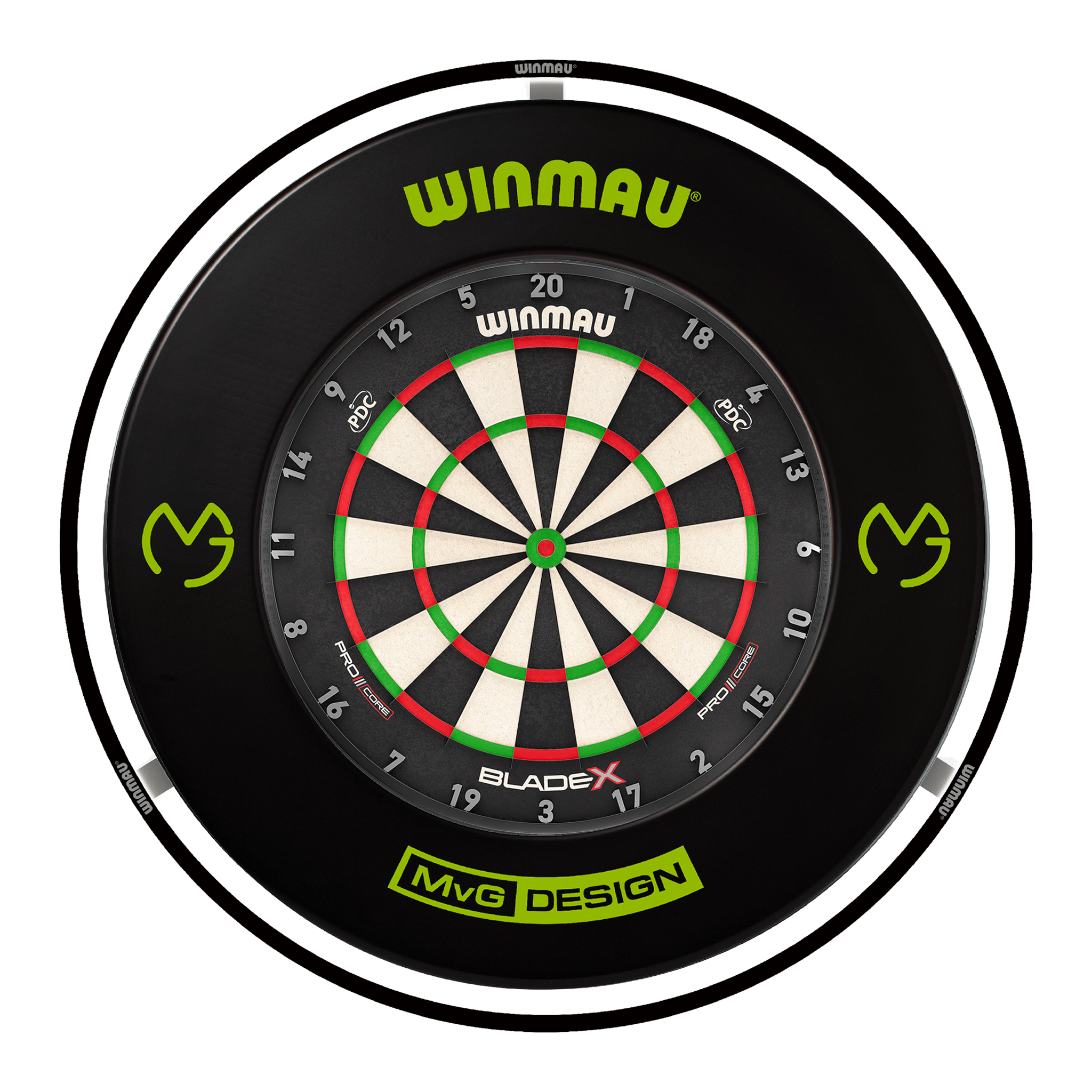 Winmau Blade X Dartboard, Surround & Black Plasma Light Bundle Blade X / MvG / Winmau Plasma Black Boards