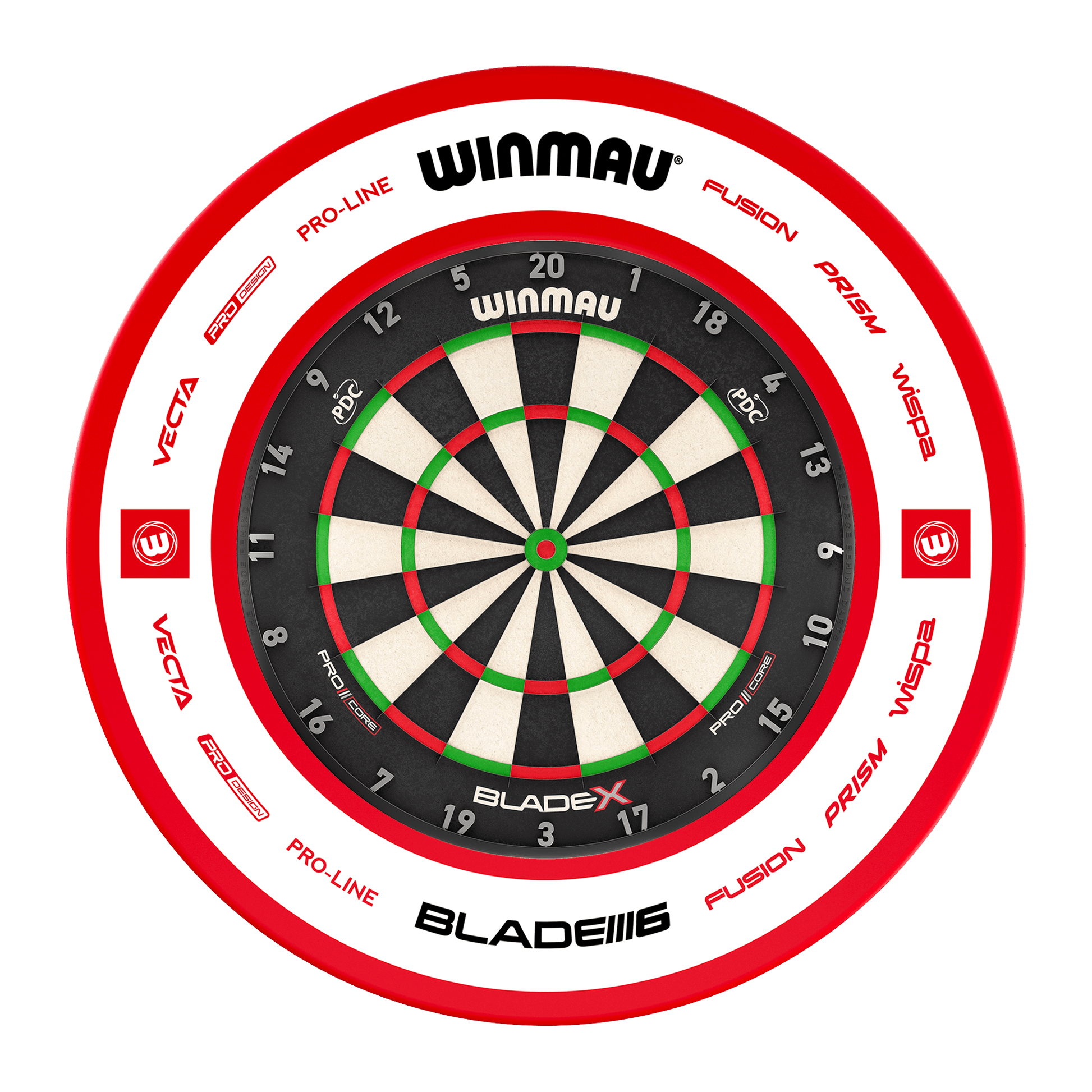 Winmau Blade X Dartboard & Surround Bundle Blade X / Pro 2.0 Red Boards