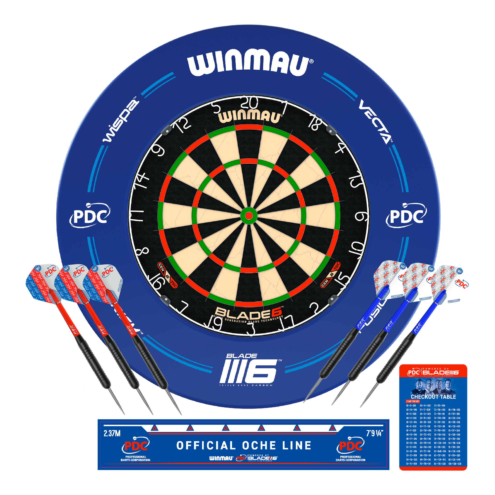 PDC Dartboard & Surround Darts Set - Complete Darts Set