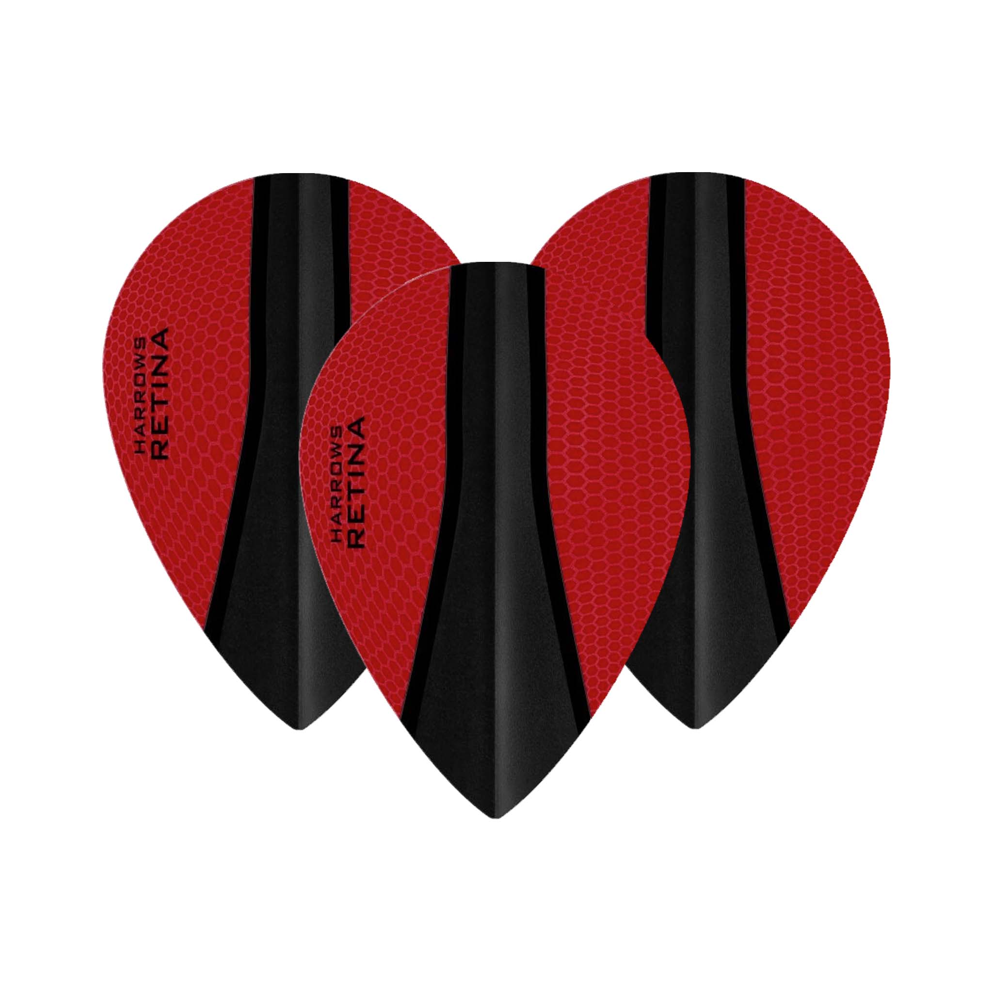 Harrows Retina X - Dart Flights Pear / Red Flights