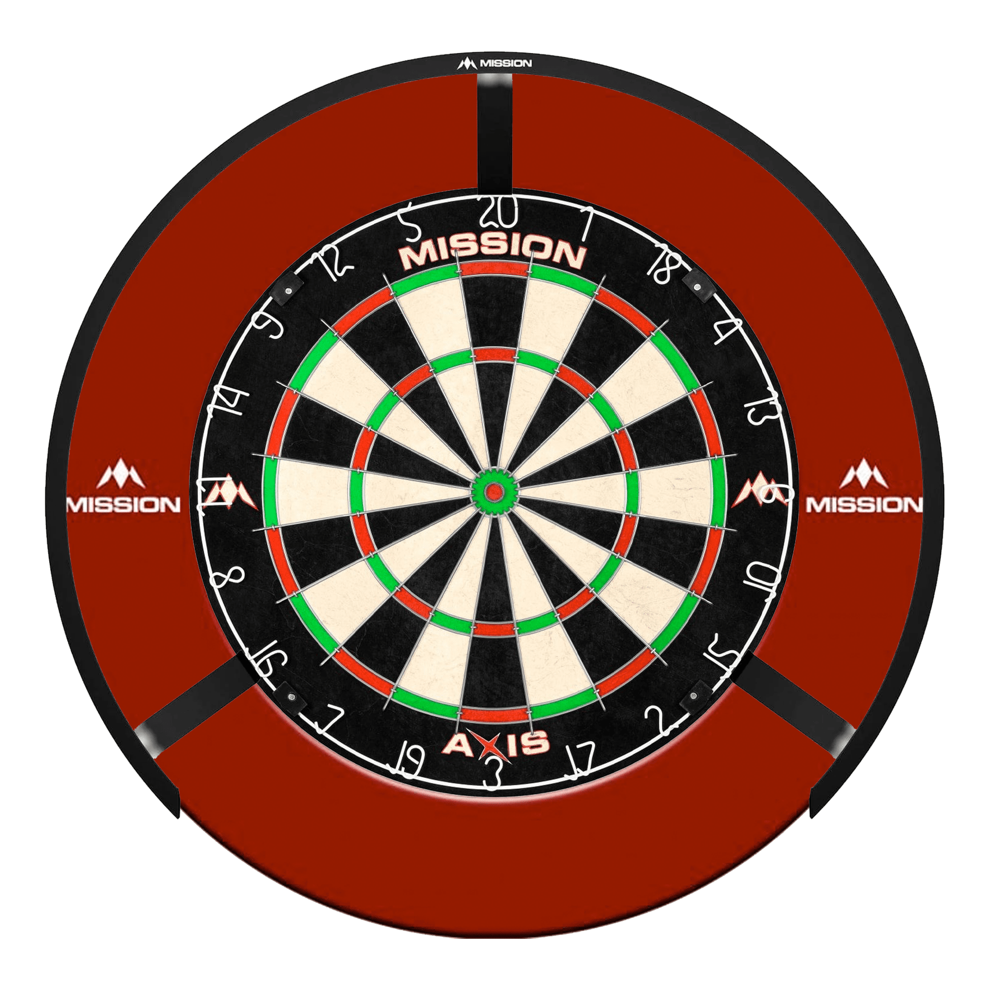 Mission Axis Dartboard, Surround & Light Bundle Red / Torus 270 Boards