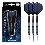 Mission Nightfall M4 Curved Steel Tip Darts - 90% Tungsten - 22 Grams Darts