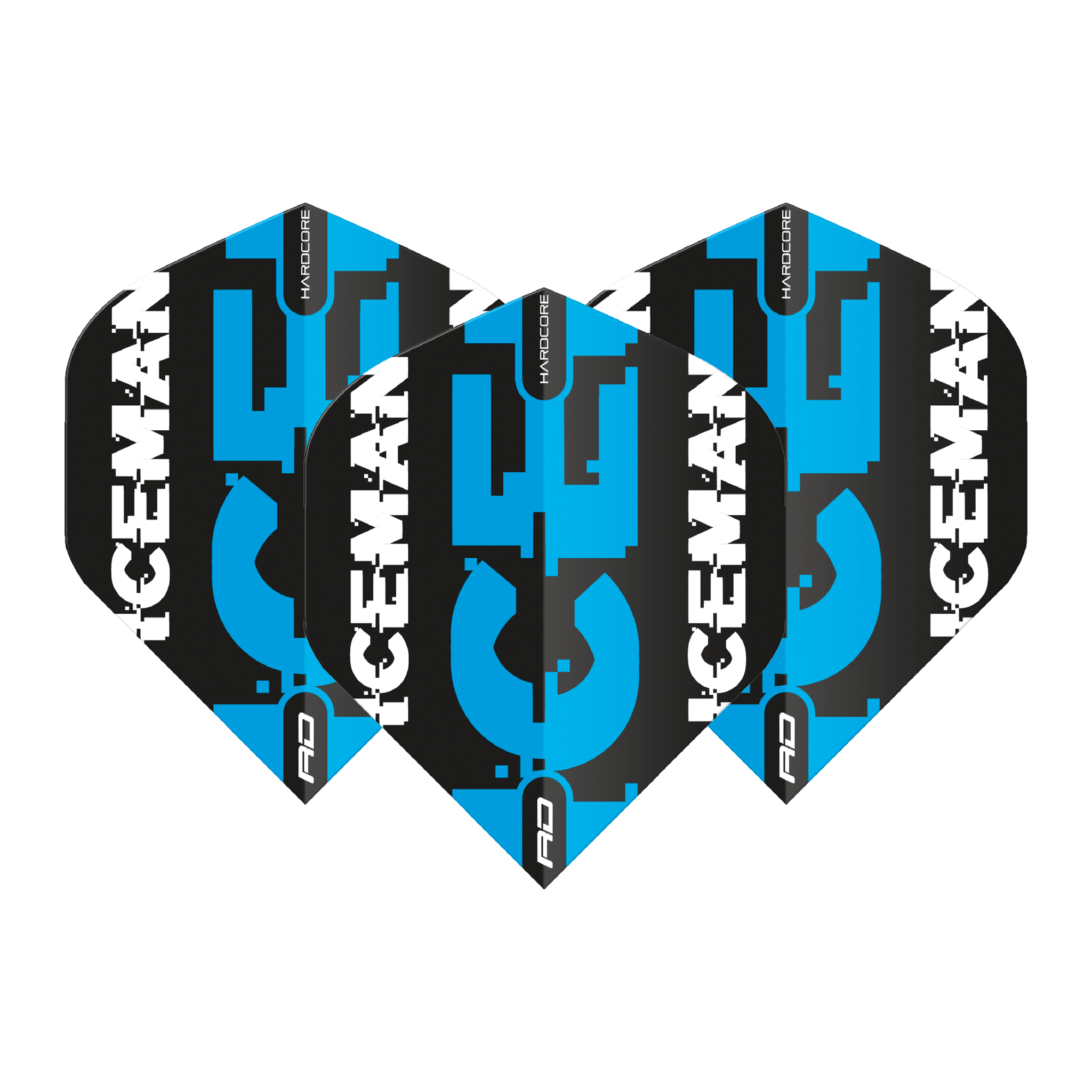 Red Dragon Gerwyn Price Hardcore Logo Standard Dart Flights Black/Blue Flights