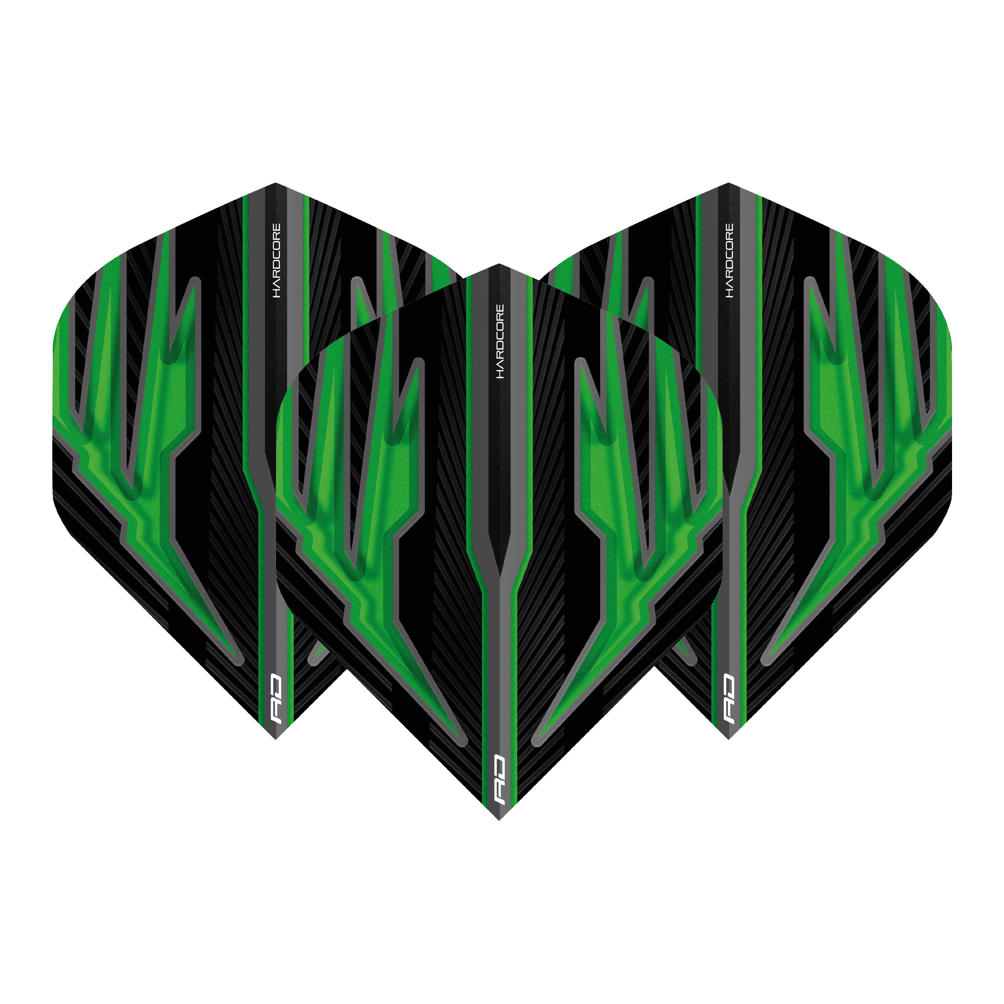 Red Dragon Hardcore Radical Black Standard Dart Flights Black/Green Flights