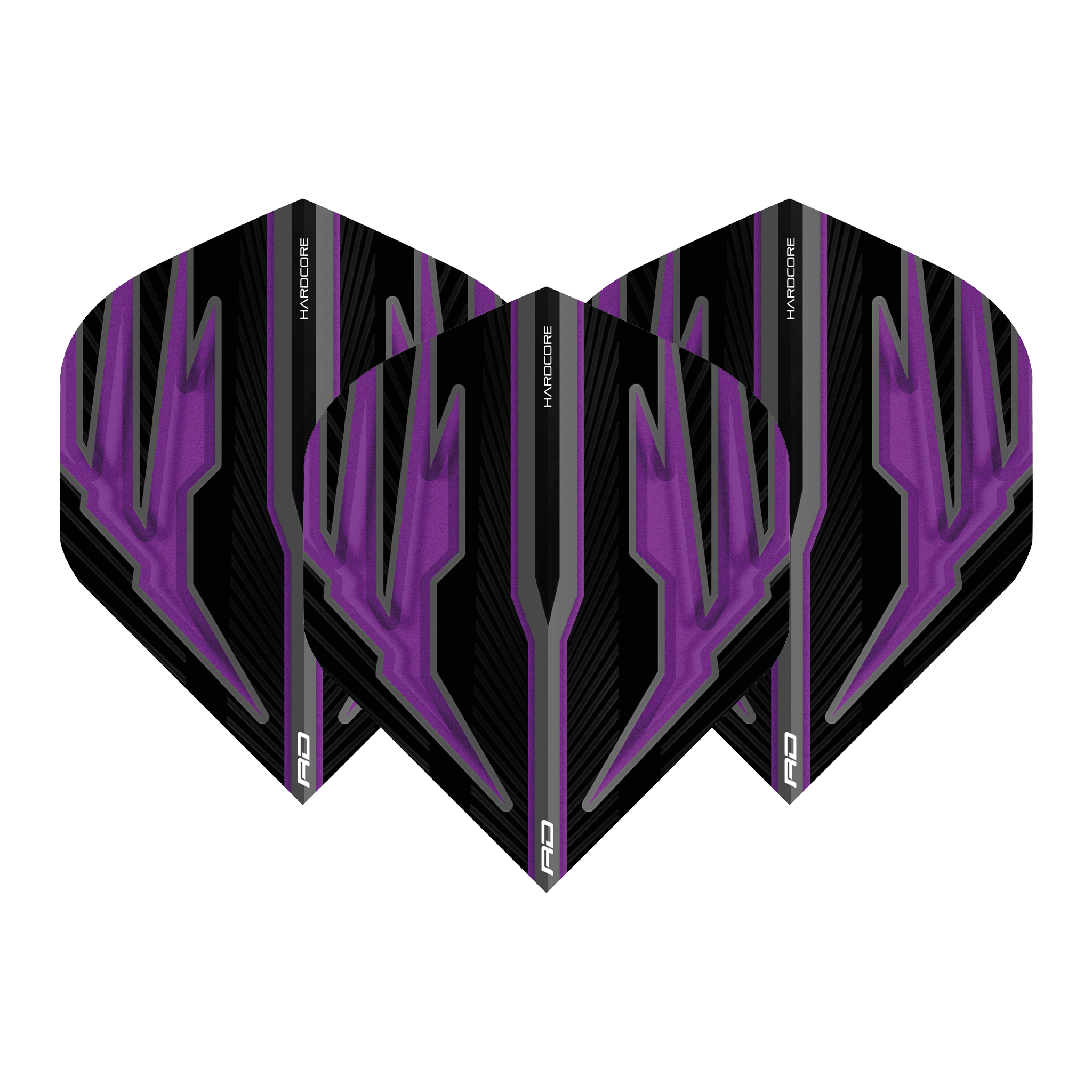 Red Dragon Hardcore Radical Black Standard Dart Flights Black/Purple Flights