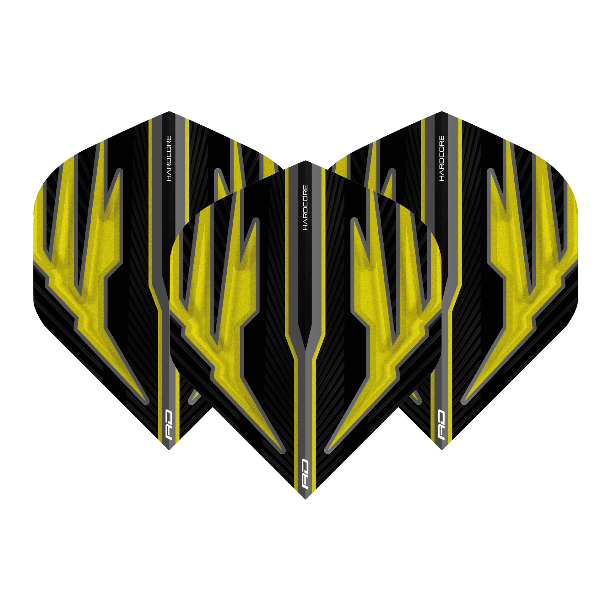 Red Dragon Hardcore Radical Black Standard Dart Flights Black/Yellow Flights