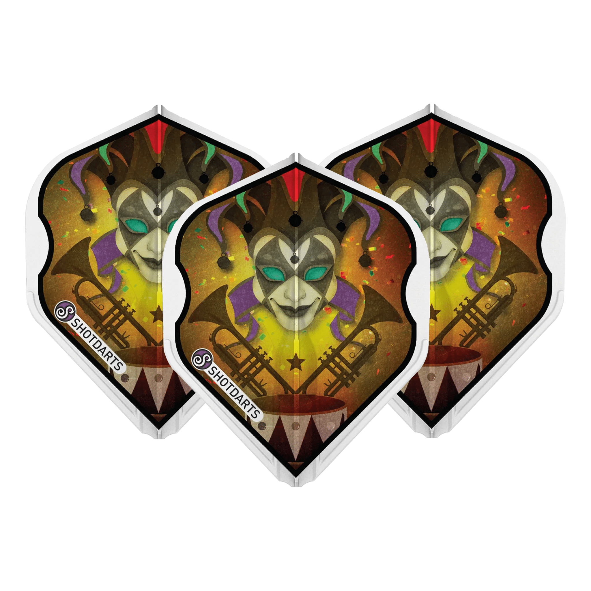 Shot Americana Jester - Moulded Dart Flights L-Style / Black Flights