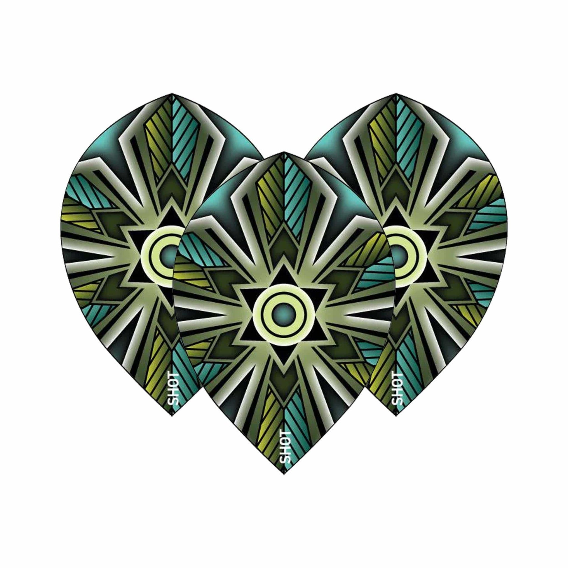 Shot Talisman - Dart Flights Teardrop / Teal Flights