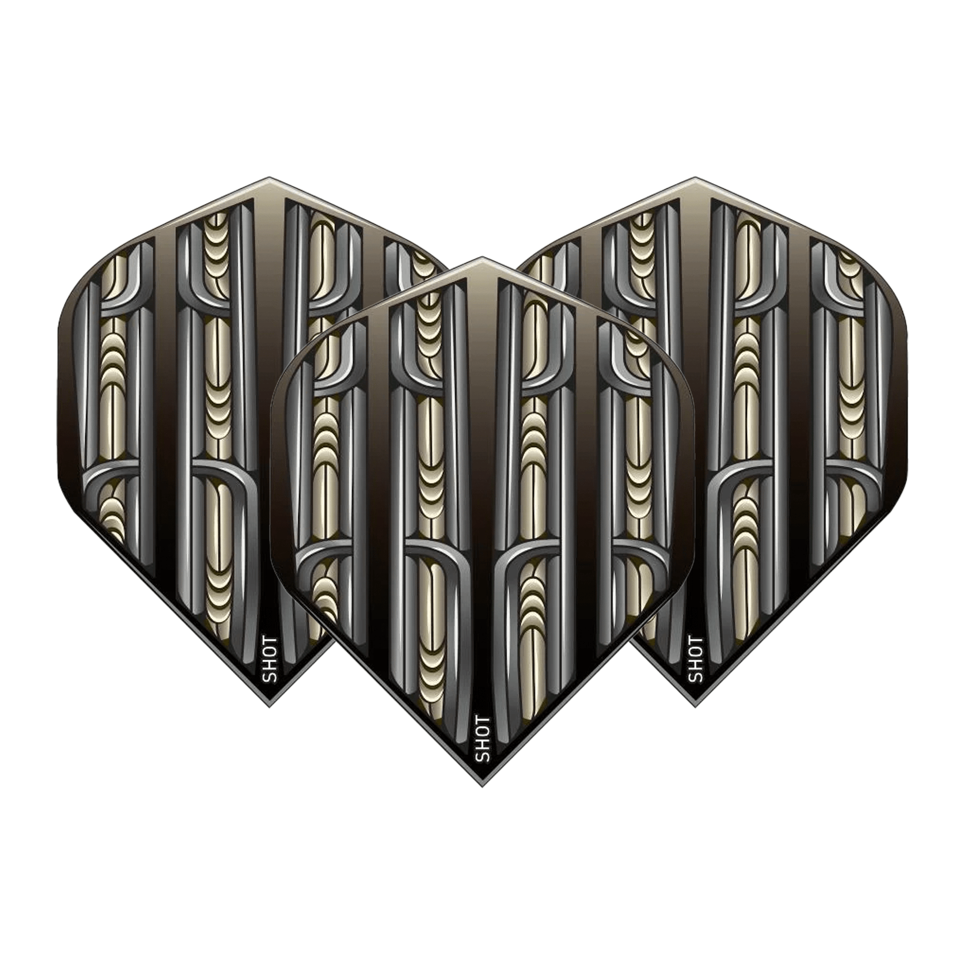 Shot Warrior - Dart Flights Rutene Black / Standard Flights