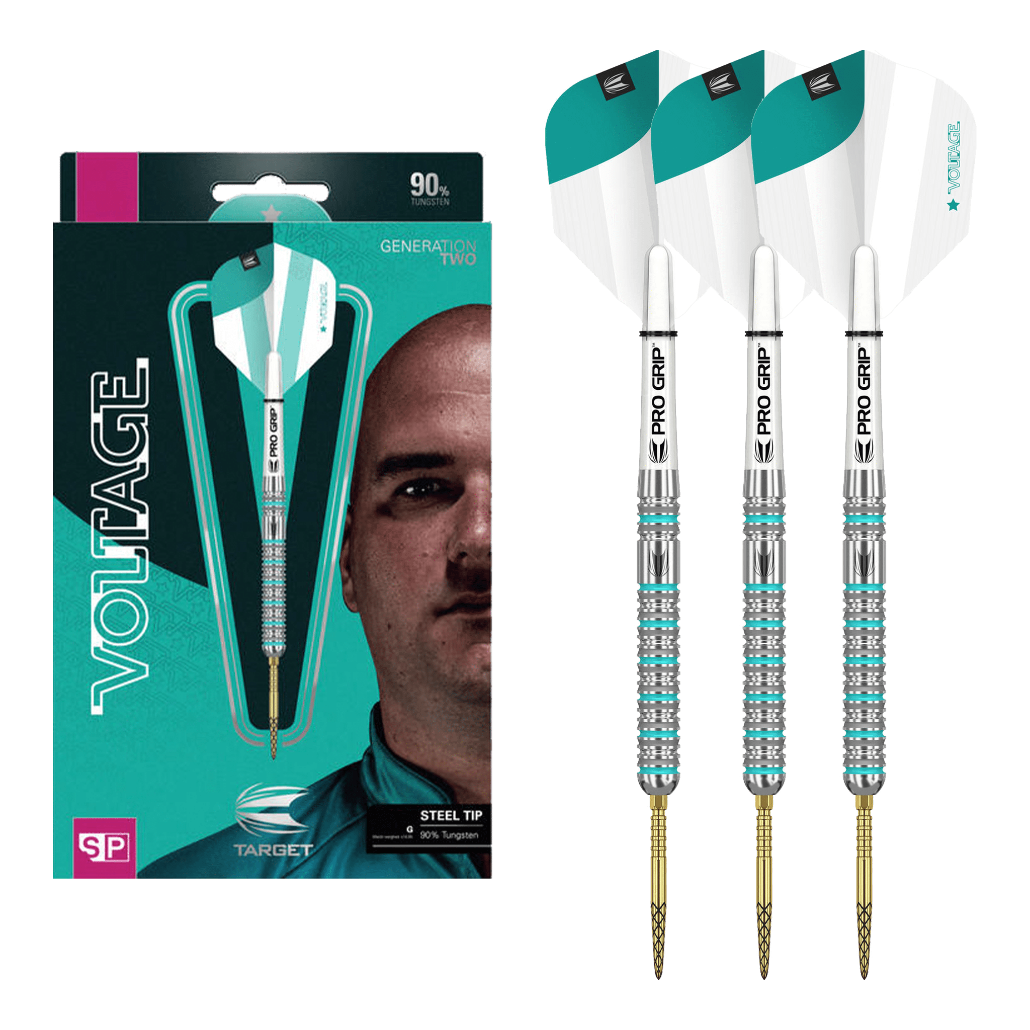 Target Rob Cross Gen 2 Voltage Swiss Point Steel Tip Darts - 90% Tungsten - 21 Grams Darts